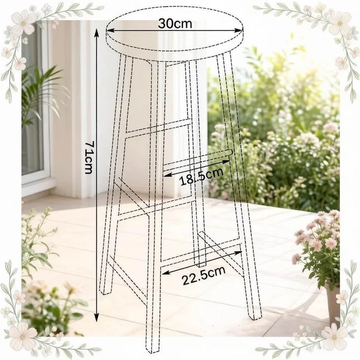 Barhocker 2er-Set, 71 cm Sitzhöhe in Hell-Eiche mit Metallgestell und Fußlehnen – Bild 5
