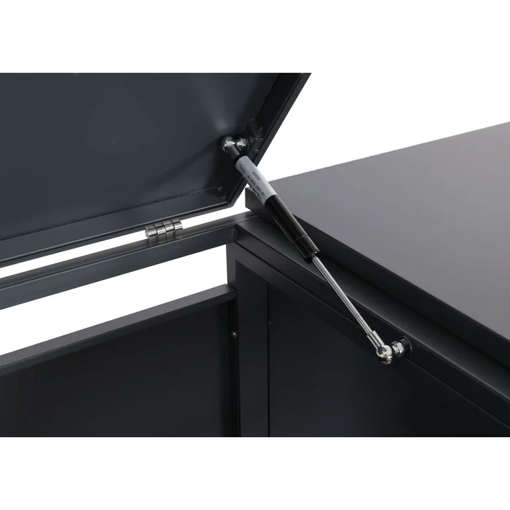 2er Mülltonnenverkleidung HWC-J82, Mülltonnenbox, erweiterbar, Metall 50kg, anthrazit ~ Marmor-Optik dunkel – Bild 8