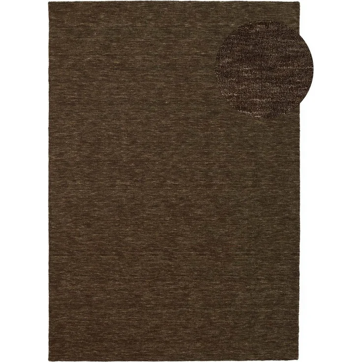 TaraCarpet Wollteppich TaraCarpet Vanessa Wool strapazierfähiger Schurwollteppich Handarbeit, rechteckig, Höhe: 14 mm, Wollteppich Vanessa braun Wohnzimmer Schlafzimmer Flur ca 130x190 – Bild 5