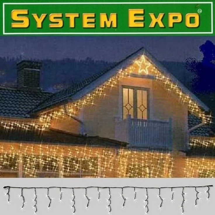 System Expo "Eisregen-Lichterkette 3m" 50 Leuchtmittel warmweiß, IP44 – Bild 2