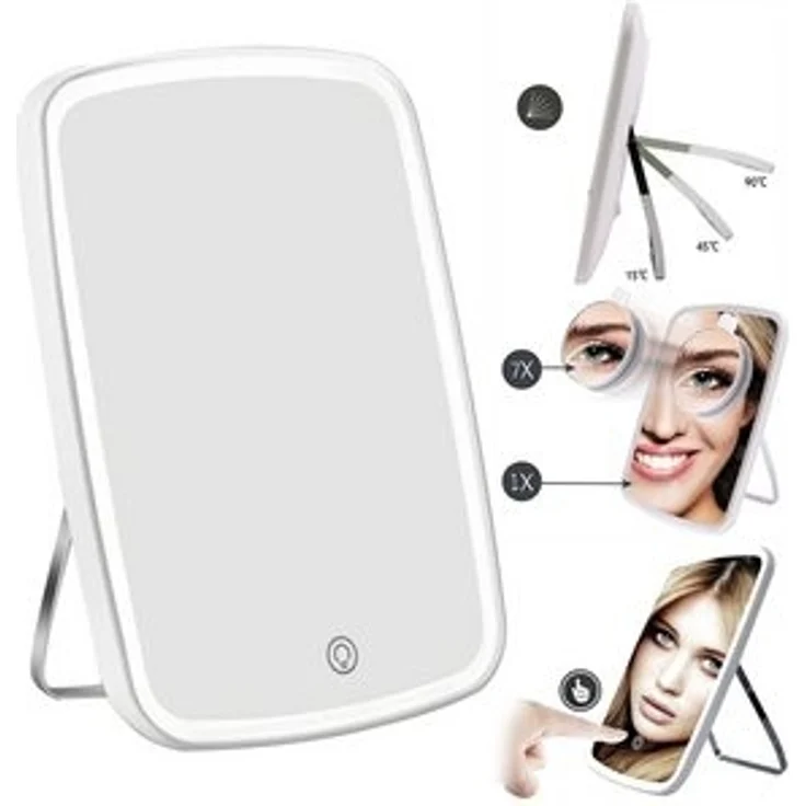 Schminkspiegel Kosmetikspiegel Make-up LED + 7 Fach Vergrößerungsspiegel Lupe Rasierspiegel Spiegel Badezimmer Tischspiegel – Bild 6