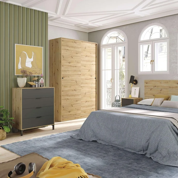 Habitdesign Kommode, Melamin Holz Aluminium, Mediano – Bild 5