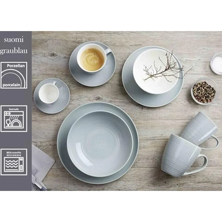 PRESOTTO Suppenteller, Blau, Keramik, Rund, Ø 20 cm, spülmaschinenfest, 6er Set – Bild 2