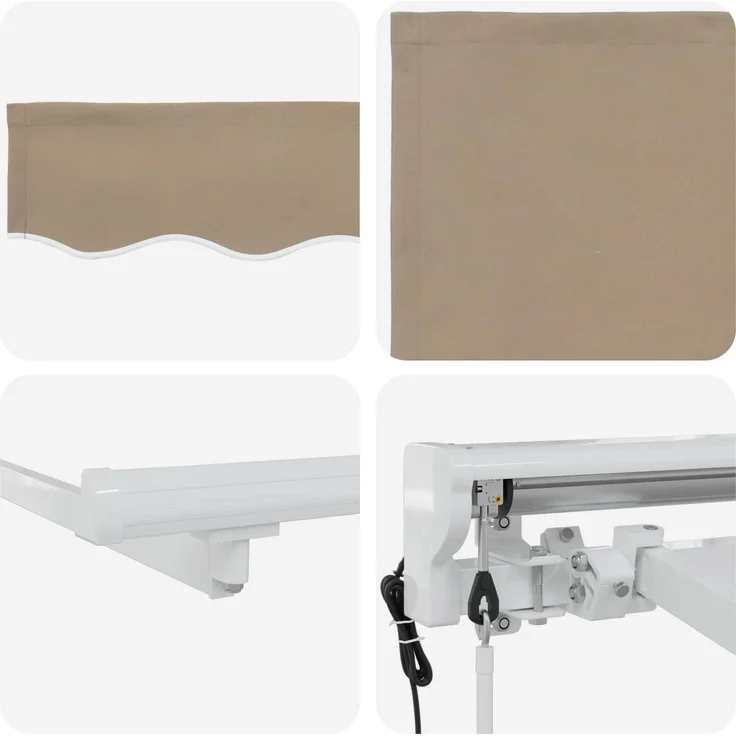 vidaXL Elektrische ausziehbare Markise Beige und Weiß 4,5 × 3 m 3421858 – Bild 7