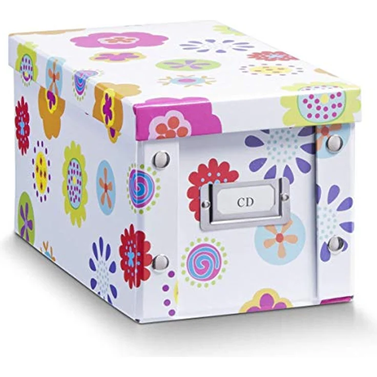 Zeller 17850 Aufbewahrungsbox, Kids, Pappe, ca. 16,5 x 28 x 15 cm, Blumen - Mehrfarbig – Bild 1