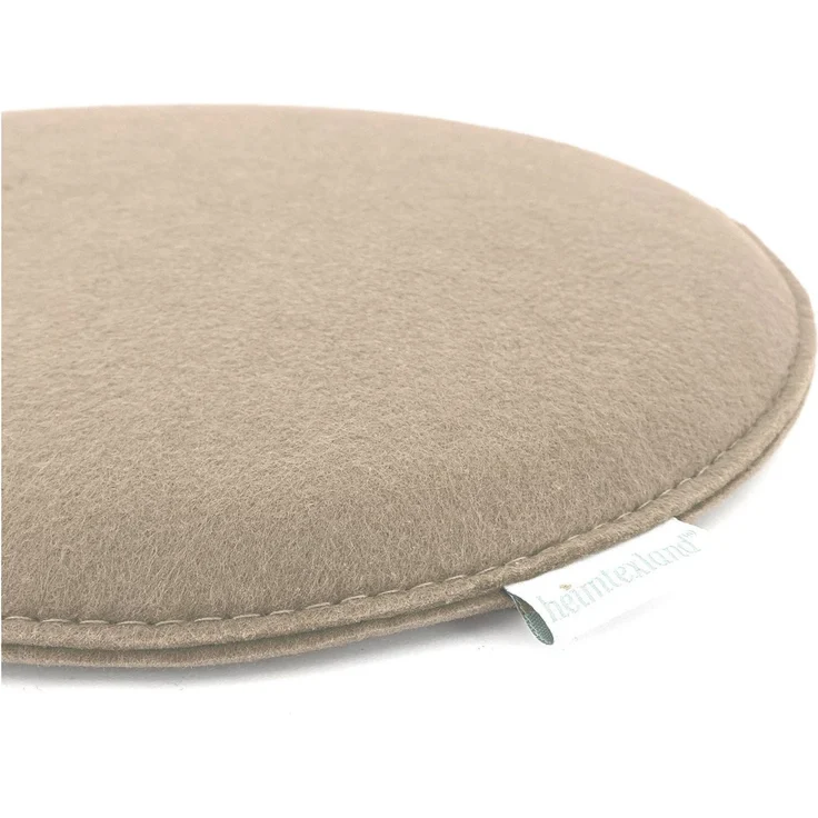 heimtexland ® Sitzkissen Set Filz Stuhlkissen Stuhlauflage Filzkissen Stuhl Polster Kissen Typ631 2er Set 35 cm Rund Sand – Bild 2
