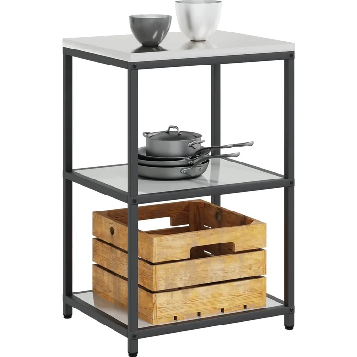vidaXL Küchenregal HATTEM Silber 60 x 50 x 92 cm Stahl 874966 – Bild 3