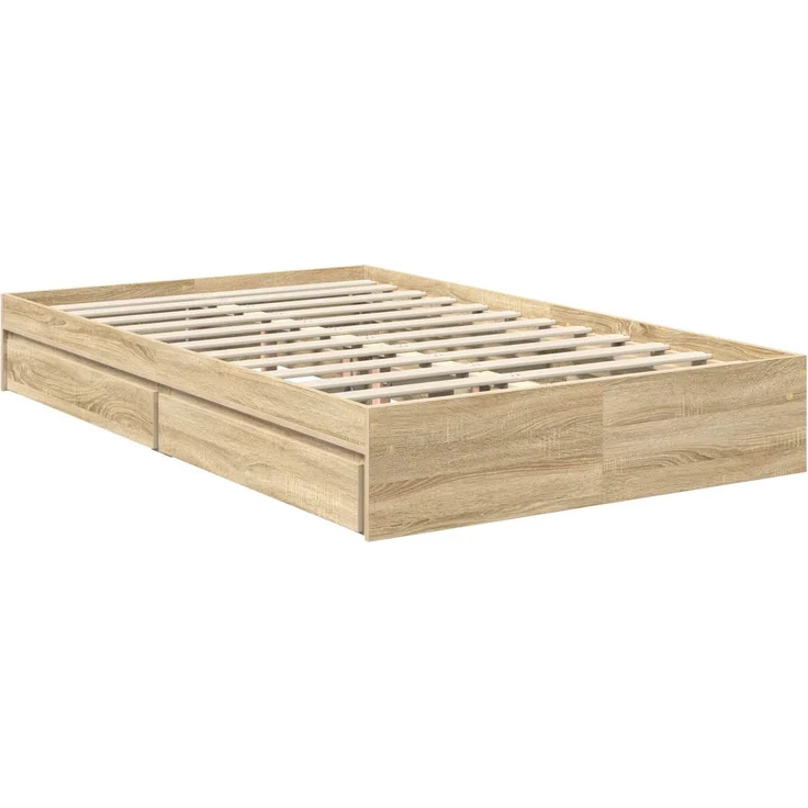 vidaXL Aufbewahrungsbett Sonoma-Eiche 120 x 200 cm Holzwerkstoff 3413522 – Bild 5