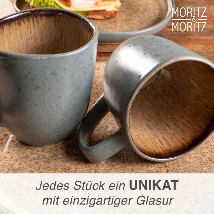 Moritz & Moritz ORGANIC 6tlg. reaktiv amber Tassen Set – Bild 7