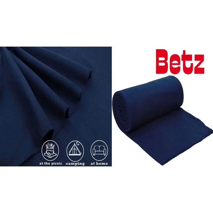 Wohndecke Luxus Fleecedecke Kuscheldecke Größe 130x170 cm Farbe dunkelblau, Betz, 180 g/m² – Bild 4