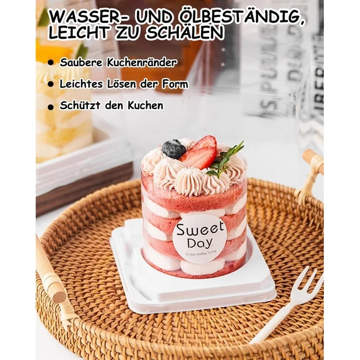 SinLaw Tortenwerkzeug Tortenrandfolie, Tortenring hoch 10m, klarer gerollter Tortenkragen, (4-tlg), Zubehör für Schokoladen- und Moussekuchen-Dessertdekorationen – Bild 2