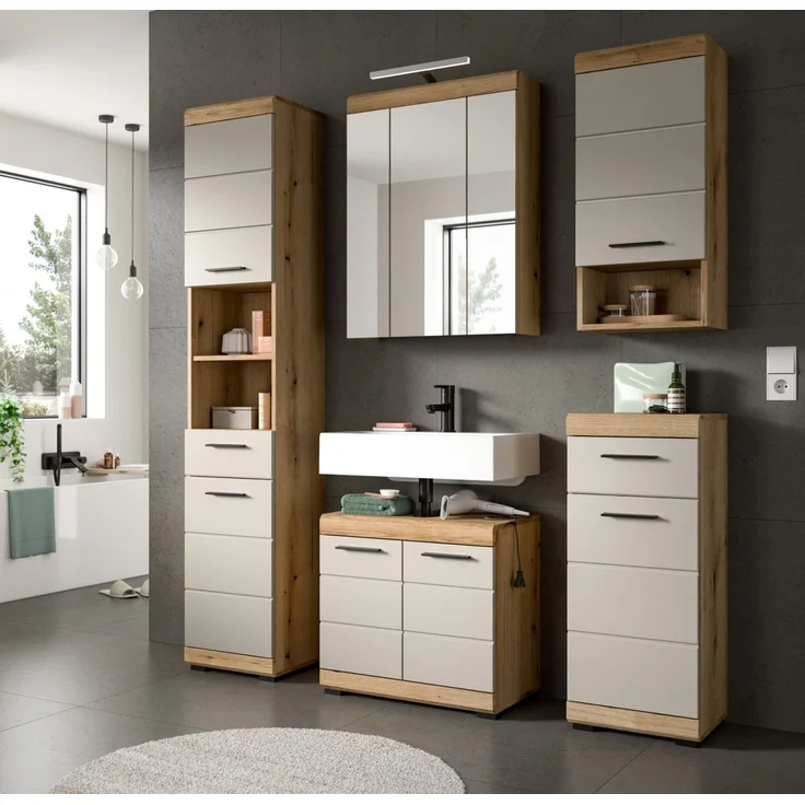 Badezimmer Spiegelschrank Shawn in Eiche 60 cm – Bild 5
