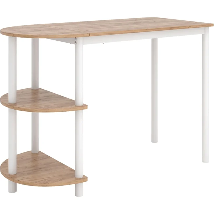 Küchentisch Freetown Goldkraft Eiche/Weiß 110 x 50 cm mit offene Ablagen Vicco – Bild 1
