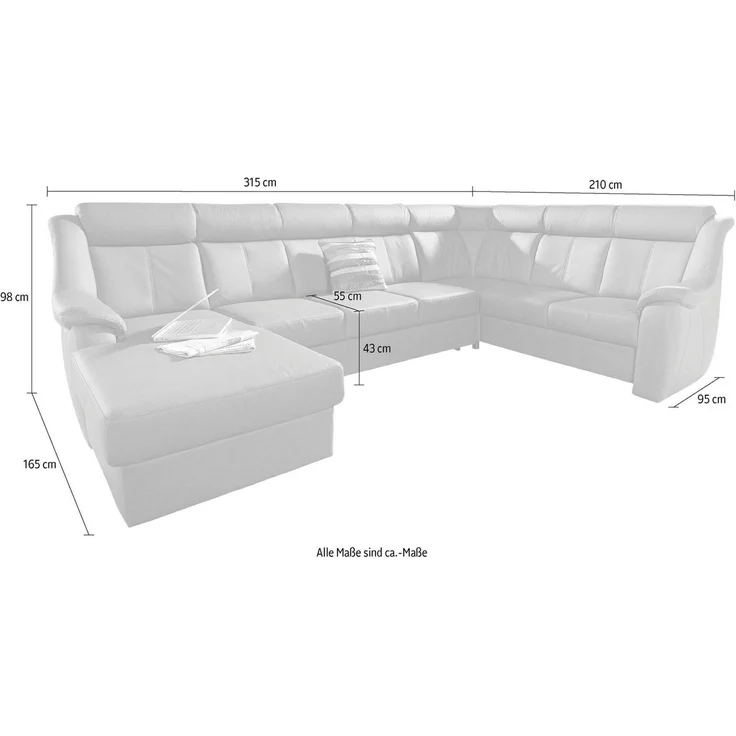 sit&more Wohnlandschaft Basel U-Form, wahlweise mit Relaxfunktion – Bild 4