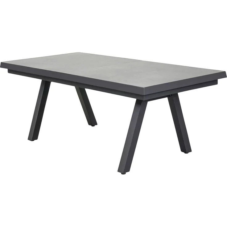 SONDRINO Ausziehtisch 100x200, Tischplatte: Keramik, Beton-Optik schräge Kante,Alu-Gestell anthrazit – Bild 2