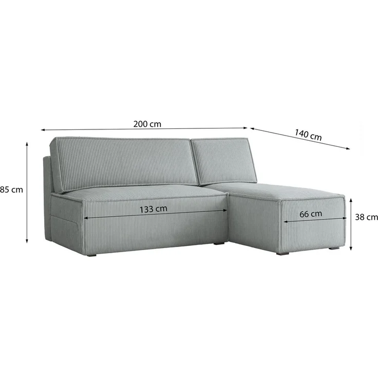 Masseno Ecksofa BRISO mit Schlaffunktion L-Form, Sofa mit Bettkasten – Bild 2