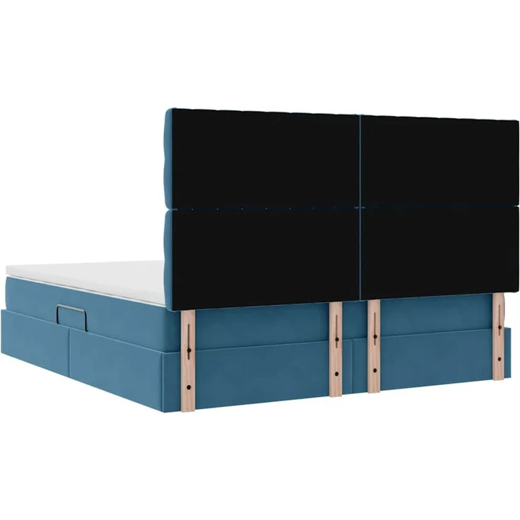 vidaXL Aufbewahrungsbett mit Matratze Dunkelblau 160 x 200 cm Samt 3372103 – Bild 11
