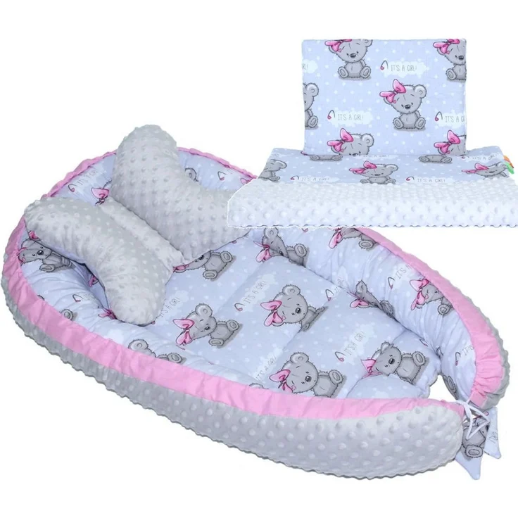 Primawela Bettnestchen Baby MINKY Nestchen Kokon Kuschelnest Kissen Decke Schmetterlingkissen – Bild 1