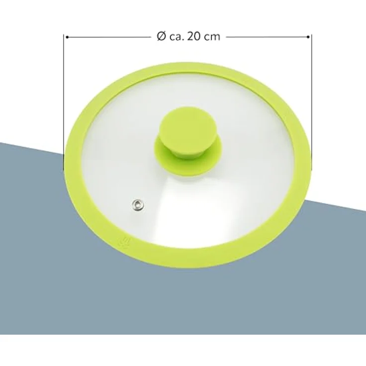 Glasdeckel mit Silikonrand für 20 cm Töpfe und Pfannen, grün – Bild 8