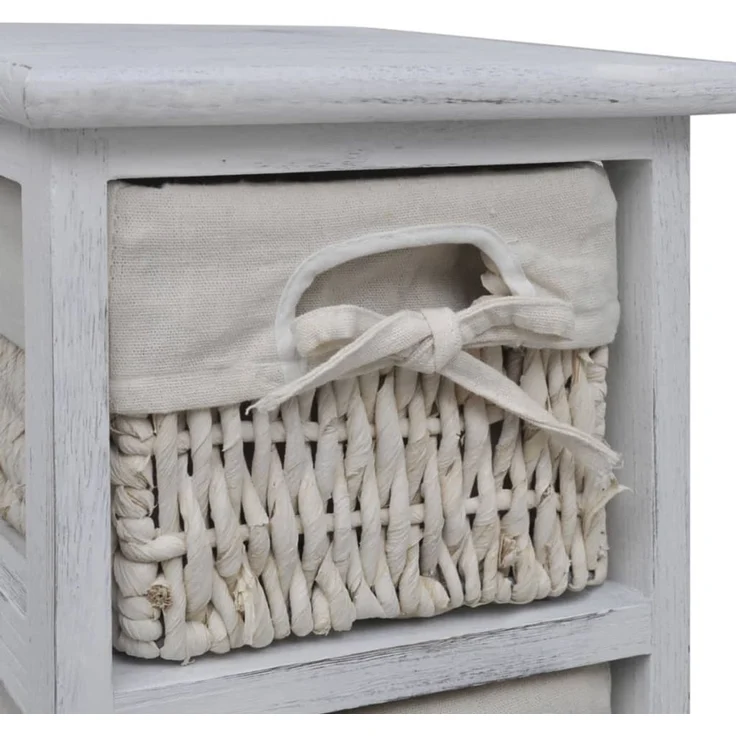 vidaXL Korbregal Holz mit 4 Körben Weiß 240797 – Bild 2