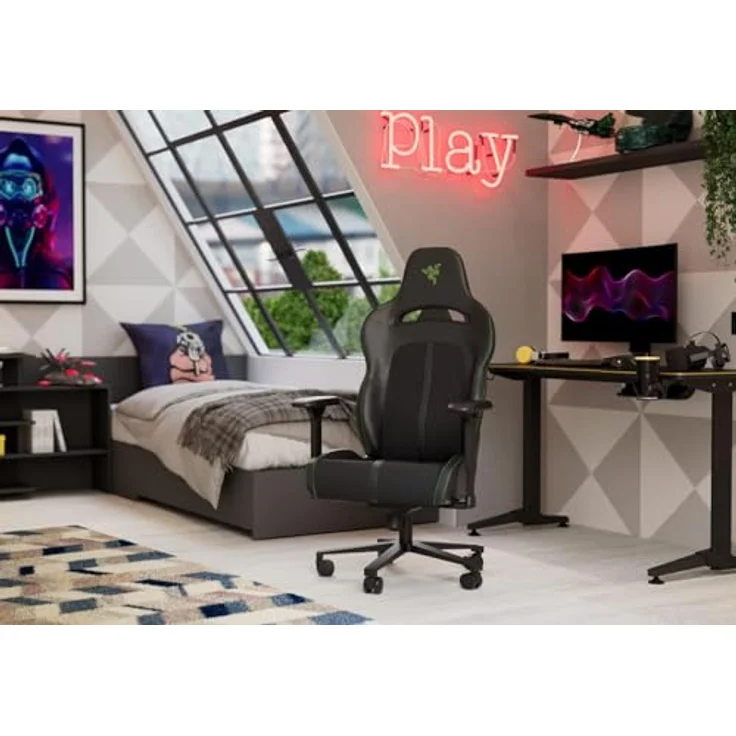 Razer Enki - Stuhl - Armlehnen - T-förmig - Neigen - Drehgelenk - hochdichter Polyurethan-Formschaum, Elastomer-Polyurethan (EPU) – Bild 3