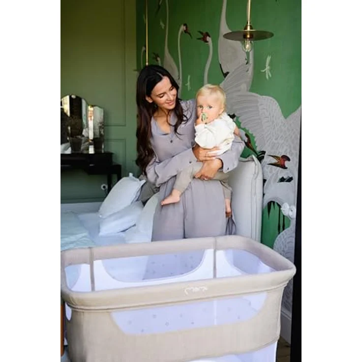 MoMi SMARTBED 4-in-1 Kinderbeistellbetten bis 15 kg, Beistellbett für Babys mit Matratze, Höhenverstellbar – Bild 15