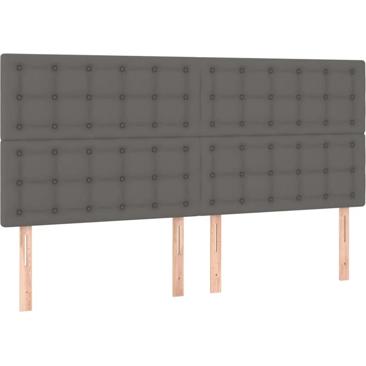 vidaXL LED Kopfteil Grau 160 x 5 x 118/128 cm Kunstleder 3122524 – Bild 4