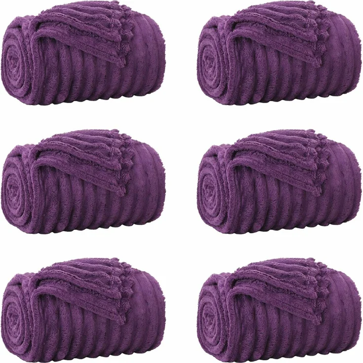 vidaXL Wohndecken 6 Stk. Lila 150 x 130 cm 2.85 Fleece 42016901 – Bild 2