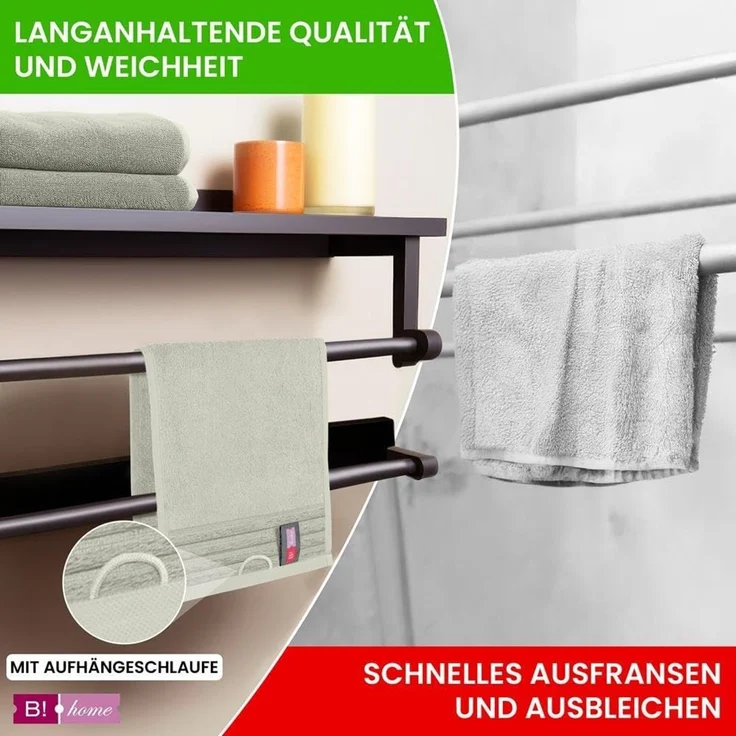 B!HOME Handtücher Set Saunatücher, Duschtücher, Gästehandtücher 100% Baumwolle, (Spar-Set, 8-St), flauschig saugfähig Frottee weich – Bild 4