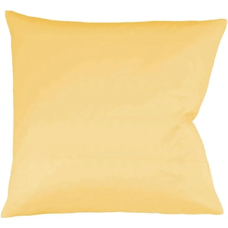 Fleuresse Mako-Satin Kissenbezug Bezug 80x80 cm uni mit RV 2349 sonne