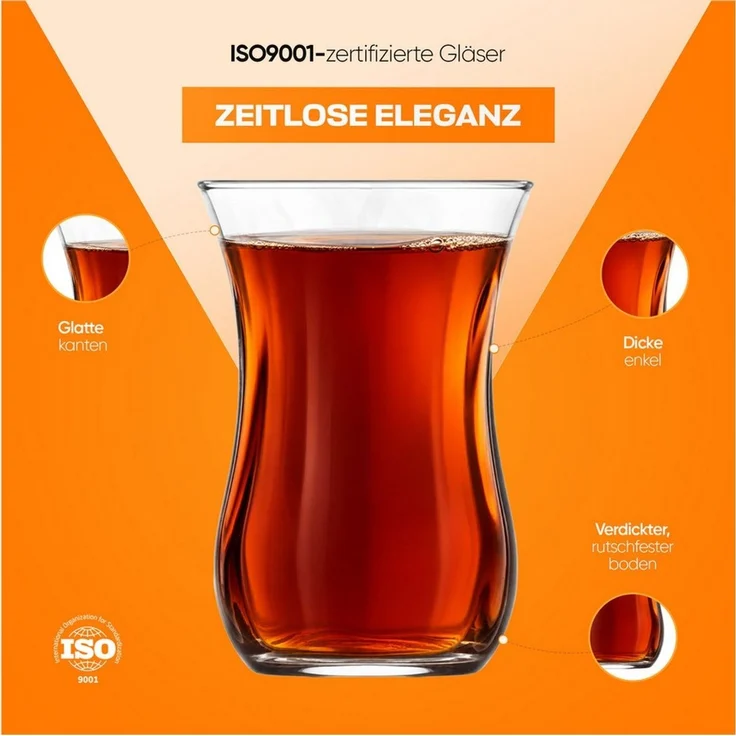LAV Klasik 6er-Set Teegläser 115 ml – Transparent mit optischer Struktur – Bild 3