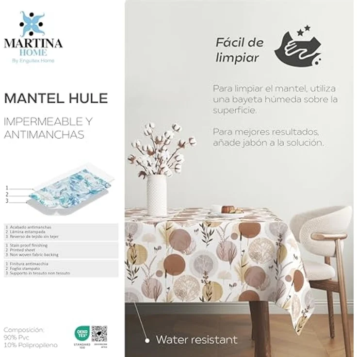 Martina Home Wachstuchtischdecke, Siena, Braun, 140 x 140 cm – Bild 5