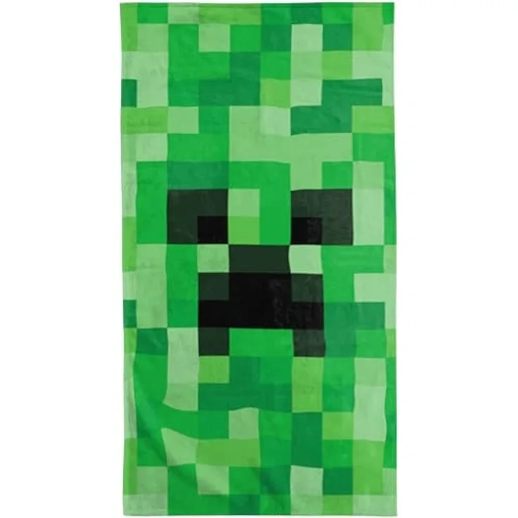 BERONAGE Strandtuch Minecraft Badetuch Creeper 75x150 cm, (1-St), Frottee in Velours-Qualität