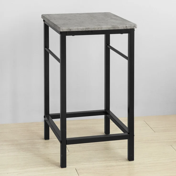SoBuy OGT10-HG Bartisch-Set mit 2 Hockern, MDF, PVC-Furnier, Grau, 80 x 88 x 50 cm – Bild 10