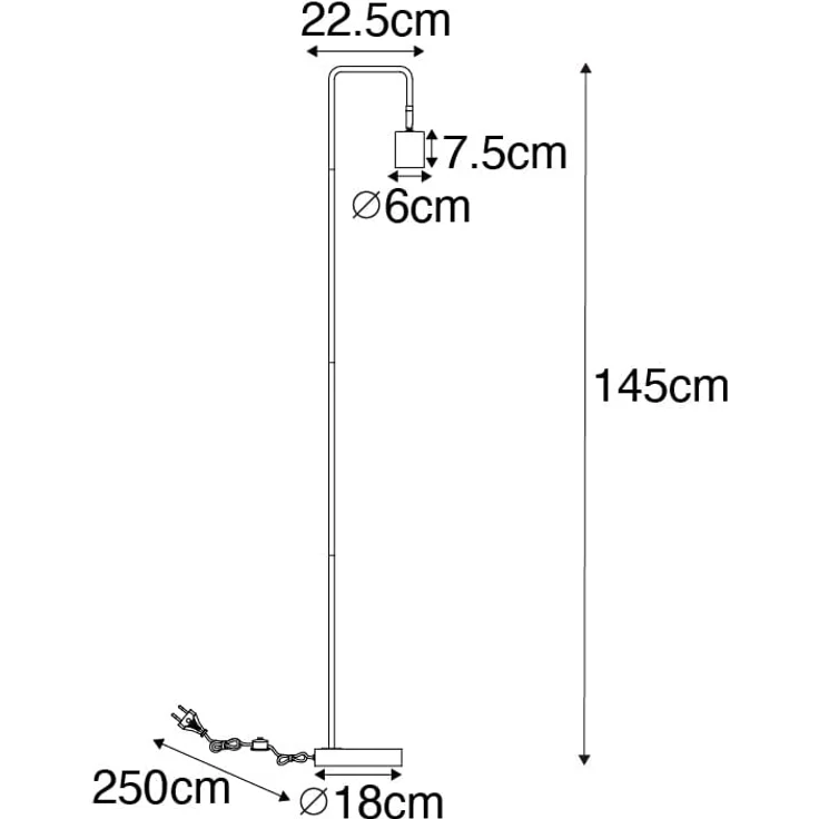 Qazqa Stehlampe Java, ohne Leuchtmittel, GU10, Gold/Messing, Modern, Stahl, 1-flammig – Bild 4