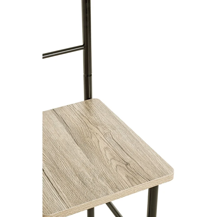 Haku Herrendiener Dressboy, Anzugständer mit Ablage aus MDF in Dekor Eiche San Remo, Gestell aus Stahlrohr schwarz matt lackiert, 46x46x109 cm – Bild 3