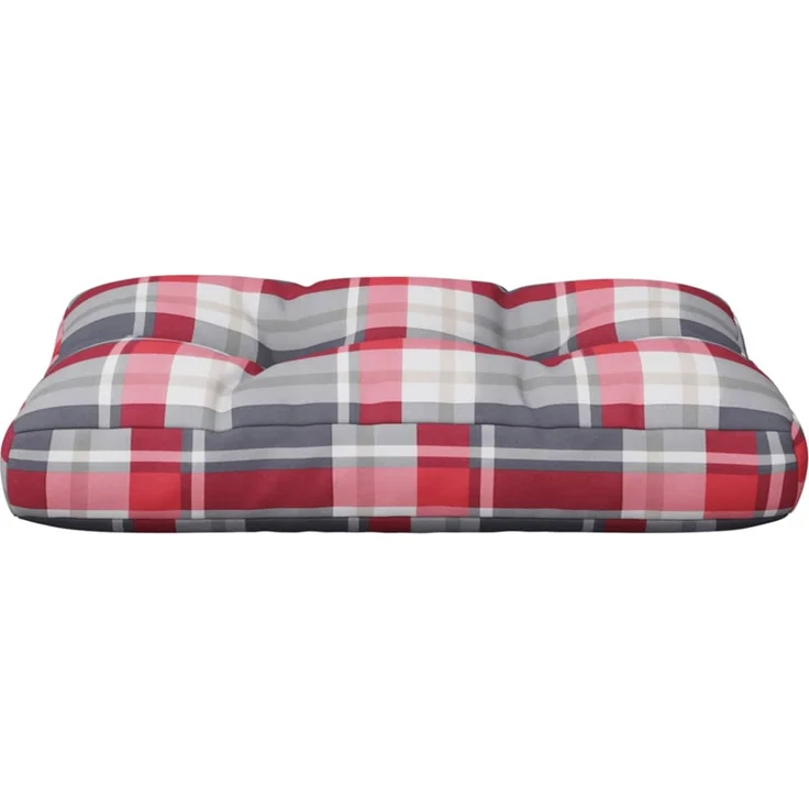 vidaXL Palettenkissen, Stoff, Rot Karomuster, 60 x 40 x 12 cm – Bild 4