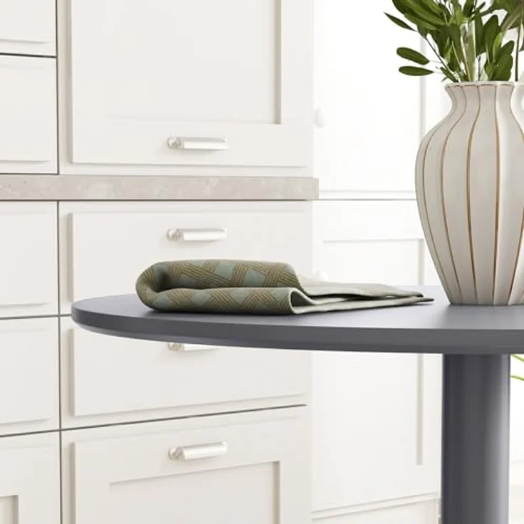 HOMCOM Esstisch 70x70 cm rund Küchentisch für 2 Personen Esszimmertisch mit Stahlbein, Rutschfester Fußauflage Säulentisch moderner Kaffeetisch für Küche, Esszimmer und Wohnzimmer Grau – Bild 9