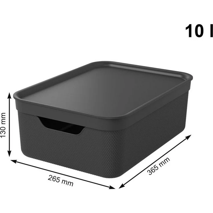 ROTHO Aufbewahrungsbox 3er Set Aufbewahrungsbox mit Deckel 10L JIVE – Bild 2