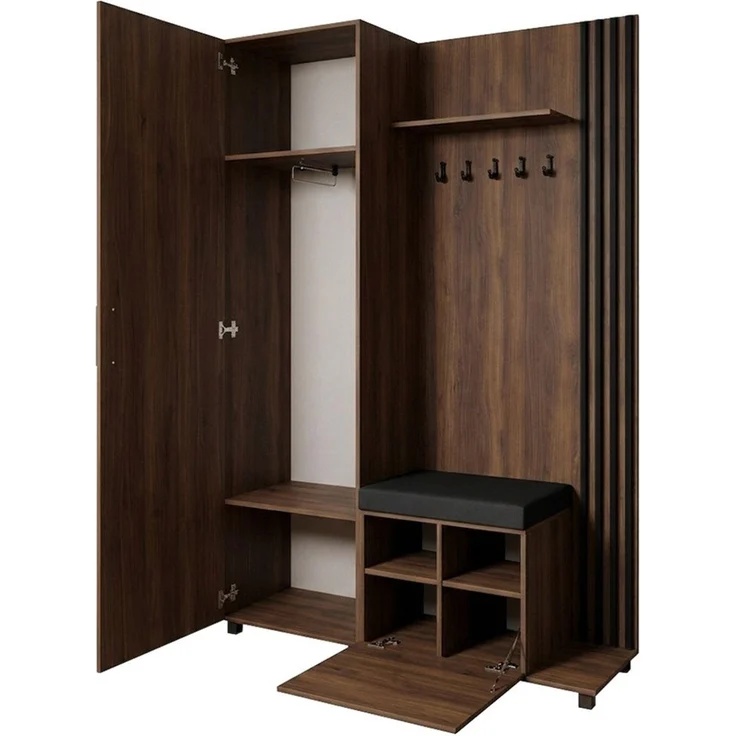 Beautysofa Garderoben-Set Livia – Design, Funktion und Ordnung in Perfektion, (Geräumiger Schuhschrank, mit praktischer Kleiderstange) – Bild 3
