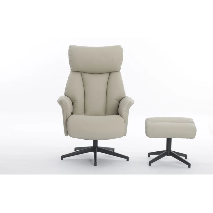 Gepolsteter Relaxsessel mit Hocker, - Beige – Bild 8