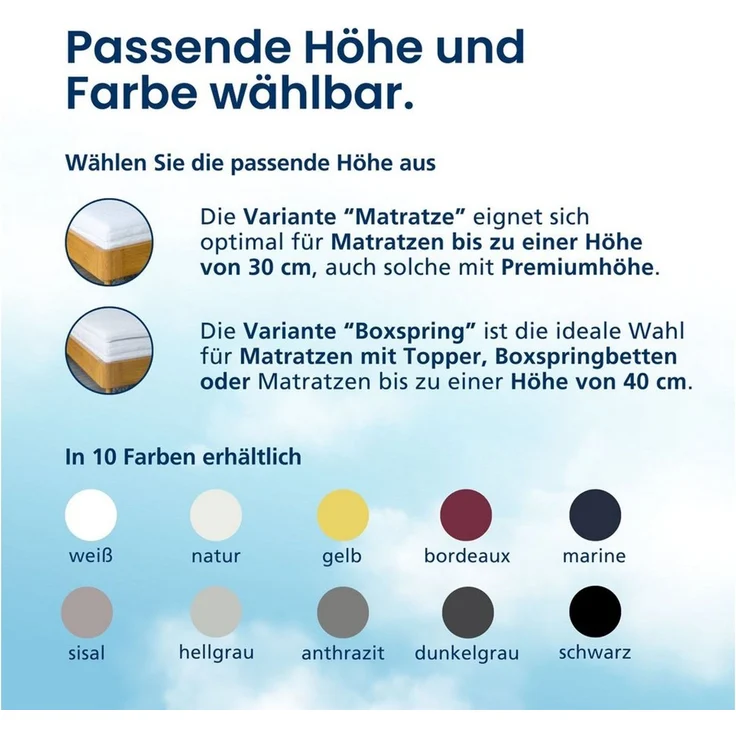 AM Qualitätsmatratzen Spannbettlaken Baumwolle in hellgrau, Bettlaken für Matratzen, Made in Germany, Baumwolle, Gummizug: rundum, (1 Stück), 100 x 200 x 30 – Bild 3