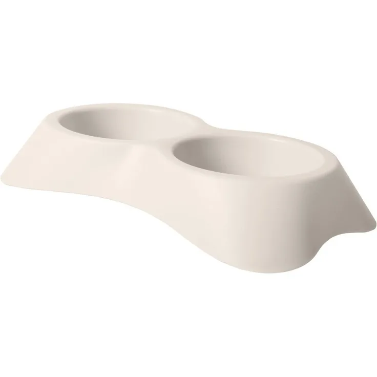 Duvo+ Futternapf Nuvola Doppia beige für Hunde, 20 x 35 x 6 cm