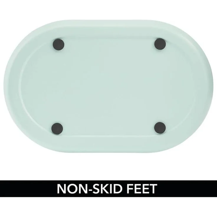 mDesign Mülleimer Abfalleimer Papierkorb Ordnung 9.5L Oval Metall Mintgrün – Bild 4