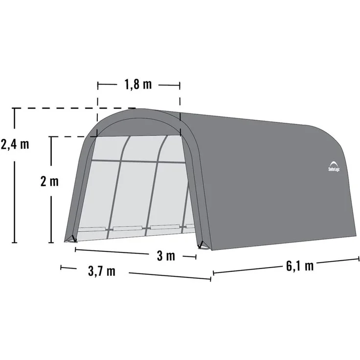 ShelterLogic Folien Zeltgarage Gerätehaus | Grau | – Bild 7