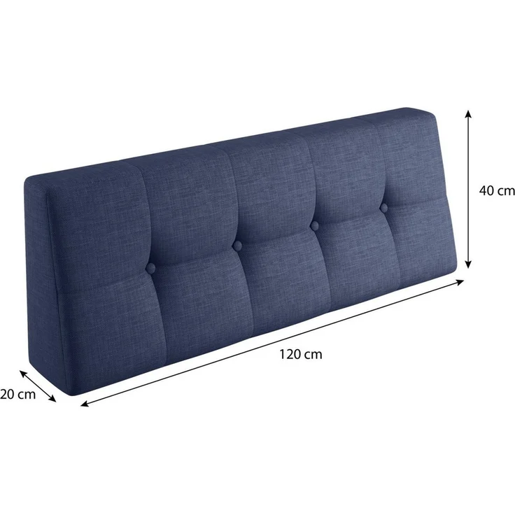 sunnypillow Rückenkissen Palettenkissen gesteppt Rückenkissen 120x40x20/10cm, Blau – Bild 2