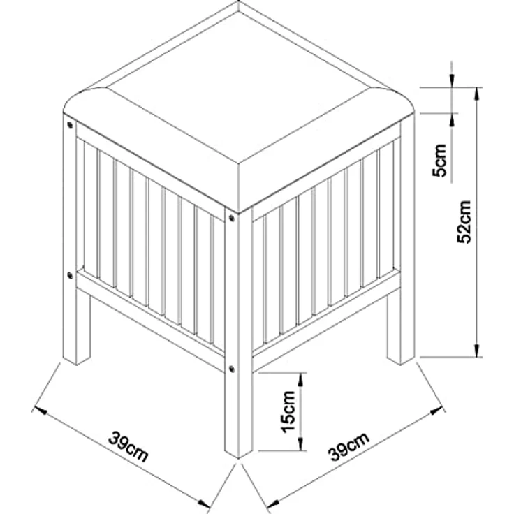 EISL 2-in-1 Wäschekorb mit Sitzkissen Bambus 39x39x52,5 cm 438814 – Bild 7