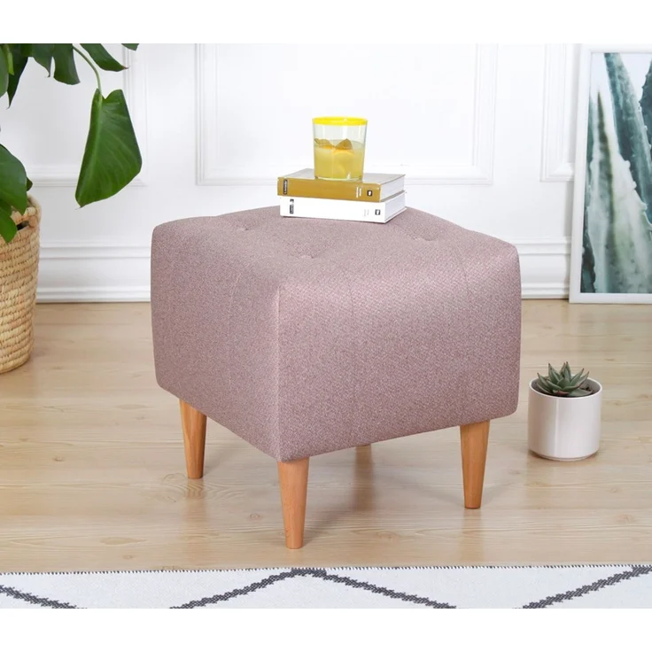 Hanah Home 'Tomp - Pink' Pouffe, Rosa, 43 x 43 x 43 cm – Bild 2