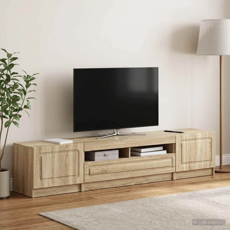 vidaXL LED-TV-Schrank UTRECHT 3 stk. Sonoma-Eiche Holzwerkstoff 3417001 – Bild 1