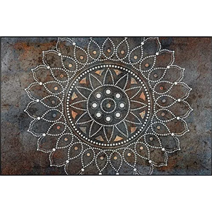 wash+dry by Kleen-Tex Teppich Madhana, rechteckig, Höhe: 7 mm, Motiv Mandala, rutschhemmend, In- und Outdoor geeignet, waschbar – Bild 2